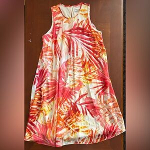 Calvin Klein - Pink Red Floral Sleeveless Spring/Summer Wedding Line Dress